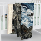 Beagle Acrylic Gallery Print Coastal Cliffside Throw Blanket | Premium Dog Prints | Tritan — detail view