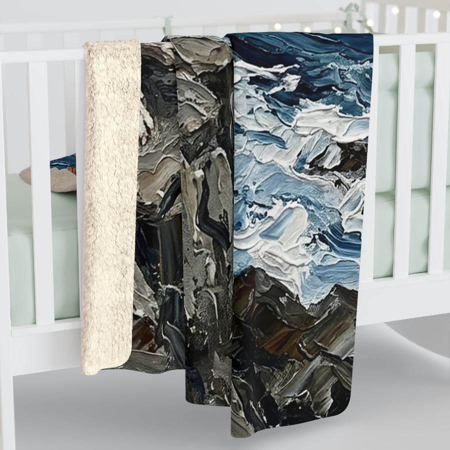 Beagle Acrylic Gallery Print Coastal Cliffside Throw Blanket | Premium Dog Prints | Tritan — detail view