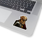 Golden Retriever Medieval Knight Portrait Sticker, Dog Portrait Vinyl Decal, Kiss-Cut Sticker, Golden Retriever Lover Gift