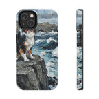 Acrylic Gallery Print Australian Shepherd - Coastal Cliffside | Tough Phone Case — primary view
