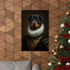 Rottweiler Renaissance Royal Portrait Matte Poster, Regal Dog Art Print, Rottweiler Lover Gift, Wall Art
