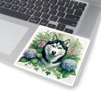 Siberian Husky Watercolor Garden Peek Kiss-Cut Stickers | Premium Dog Prints | Tritan