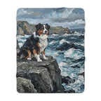 Australian Shepherd Acrylic Gallery Print Coastal Cliffside Throw Blanket | Premium Dog Prints | Tritan — secondary view