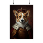 Pembroke Welsh Corgi Kings & Queens Royal Portrait Matte Poster, Regal Dog Art Print, Pembroke Welsh Corgi Lover Gift, Wall Art