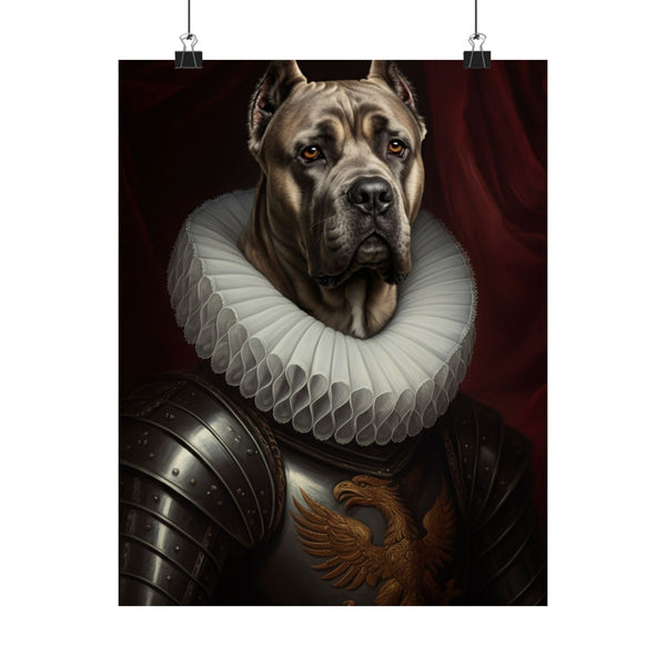 Cane Corso Renaissance Royal Portrait Matte Poster, Regal Dog Art Print, Cane Corso Lover Gift, Wall Art