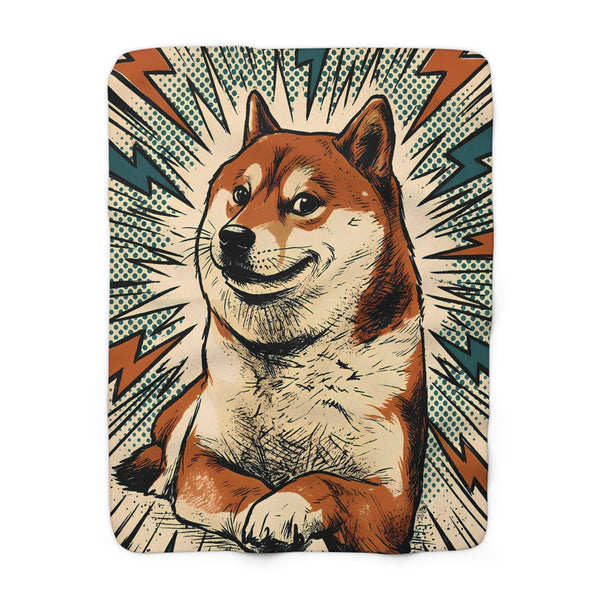 Shiba Inu Comic Pop Art Throw Blanket | Premium Dog Art | Tritan