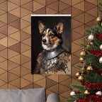 Pembroke Welsh Corgi Medieval Knight Portrait Matte Poster, Regal Dog Art Print, Pembroke Welsh Corgi Lover Gift, Wall Art