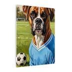 Boxer Dog Oil Painting Soccer Portrait Canvas Wall Art Decor Gift for Dog Lover