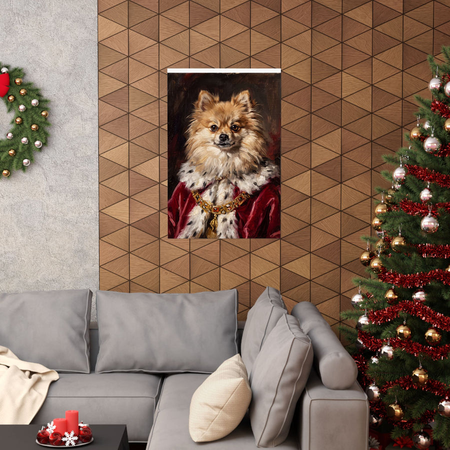 Pomeranian Kings & Queens Royal Portrait Matte Poster, Regal Dog Art Print, Pomeranian Lover Gift, Wall Art