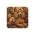 Poodle Stained Glass Warm Jewel Cork Back Coaster | Dog Lover Gift