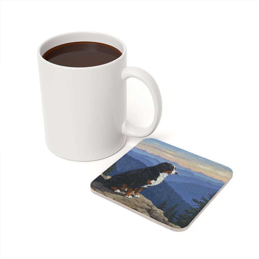 Acrylic Bernese Mountain Dog - Mountain Overlook | Cork Back Coaster