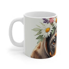 Dachshund Watercolor Floral Crown Coffee Mug | Premium Dog Prints | Tritan — secondary view