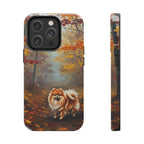 Acrylic Pomeranian - Autumn Woods | Tough Phone Case