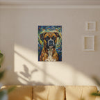 Boxer Dog Post-Impressionist Oil Painting Canvas Wall Art Decor Gift for Dog Lover