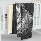 Yorkshire Terrier Charcoal Portrait Sherpa Fleece Blanket | Dog Lover Gift