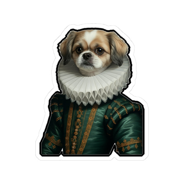 Shih Tzu Renaissance Royal Portrait Sticker, Dog Portrait Vinyl Decal, Kiss-Cut Sticker, Shih Tzu Lover Gift