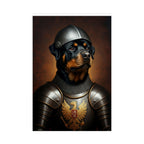 Rottweiler Medieval Knight Portrait Matte Poster, Regal Dog Art Print, Rottweiler Lover Gift, Wall Art