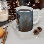 Acrylic-Style Australian Shepherd - Slate Blue | Ceramic Mug 11oz