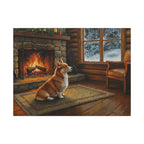 Corgi Acrylic Painting Canvas Wall Art, Dog Lover Gift, Stretched Canvas Print, Cute Pet Home Decor, Animal Art