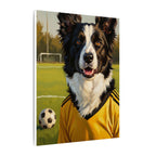 Border Collie Oil Painting Soccer Portrait Stretched Canvas Wall Art | Energetic Dog Lover Gift | Premium Pet Decor