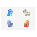 Cosmic Pups Holographic Sticker Sheet — 4 Galaxy Dog Stickers | Tritan