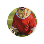 Labrador Retriever Oil Painting Soccer Portrait Coaster | Lab Dog Lover Gift | Pet Art Decor | Funny Dog Coasters