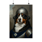 Bernese Mountain Dog Medieval Knight Portrait Matte Poster, Regal Dog Art Print, Bernese Mountain Dog Lover Gift, Wall Art