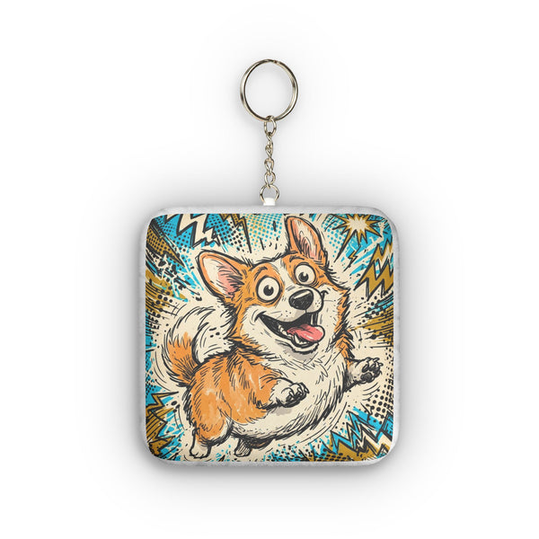 The Electric Corgi Plush Keychain | Comic Dog Art Gift