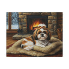 Shih Tzu Art Print, Dog Wall Art Canvas, Pet Lover Gift, Acrylic Painting Style, Stretched Canvas Decor, Dog Mom Present