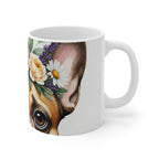 French Bulldog Watercolor Floral Crown Coffee Mug | Premium Dog Prints | Tritan — view 3 of 4