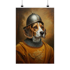 Beagle Medieval Knight Portrait Matte Poster, Regal Dog Art Print, Beagle Lover Gift, Wall Art
