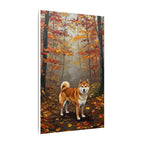 Shiba Inu Acrylic Painting Canvas Wall Art | Autumn Woods Dog Decor | Cute Shiba Gift for Dog Lovers | Pet Portrait Print