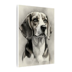 Beagle Charcoal Portrait Canvas Art | Realistic Dog Sketch Wall Decor | Pet Lover Gift | Stretched Canvas Print | Dog Memorial Artwork