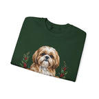 Shih Tzu Christmas Wreath Crewneck Sweatshirt — view 3