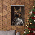 German Shepherd Medieval Knight Portrait Matte Poster, Regal Dog Art Print, German Shepherd Lover Gift, Wall Art