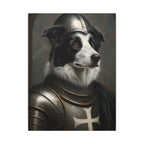 Border Collie Medieval Knight Portrait Canvas Wall Art, Regal Dog Painting, Border Collie Lover Gift, Stretched Canvas