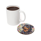 Rottweiler Watercolor Butterfly Bloom Drink Coaster | Premium Dog Art | Tritan