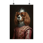 Cavalier King Charles Spaniel Medieval Knight Portrait Matte Poster, Regal Dog Art Print, Cavalier King Charles Spaniel Lover Gift, Wall Art