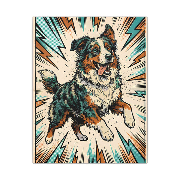Comic Book Australian Shepherd Canvas | Bold Dog Wall Art