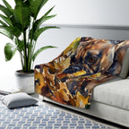 French Bulldog Watercolor Autumn Path Throw Blanket | Premium Dog Art | Tritan