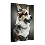 Corgi Charcoal Portrait Canvas Wall Art, Dog Lover Gift, Stretched Canvas Print, Pet Home Decor, Animal Art, Corgi Mom Dad Present
