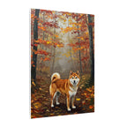 Shiba Inu Acrylic Painting Canvas Wall Art | Autumn Woods Dog Decor | Cute Shiba Gift for Dog Lovers | Pet Portrait Print