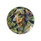 Dachshund Watercolor Drink Coaster by Tritan — front studio view