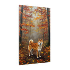 Shiba Inu Acrylic Painting Canvas Wall Art | Autumn Woods Dog Decor | Cute Shiba Gift for Dog Lovers | Pet Portrait Print
