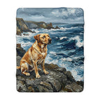 Acrylic Gallery Print Labrador Retriever - Coastal Cliffside | Sherpa Fleece Blanket — view 3 of 9