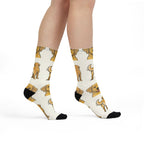 Labrador Retriever Socks | Fun All Over Print Dog Socks | Lab Mom Gift | Cute Crew Socks for Dog Lovers | Stocking Stuffer — primary view