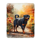 Rottweiler Watercolor Autumn Path Throw Blanket | Premium Dog Prints | Tritan — view 3 of 9