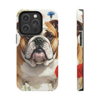 English Bulldog Watercolor Wildflower Field Phone Case | Premium Dog Prints | Tritan — secondary view