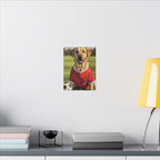 Labrador Retriever Oil Painting Soccer Portrait Canvas, Lab Dog Wall Art Decor, Sports Fan Gift for Home, Pet Art