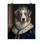 Australian Shepherd Kings & Queens Royal Portrait Matte Poster, Regal Dog Art Print, Australian Shepherd Lover Gift, Wall Art